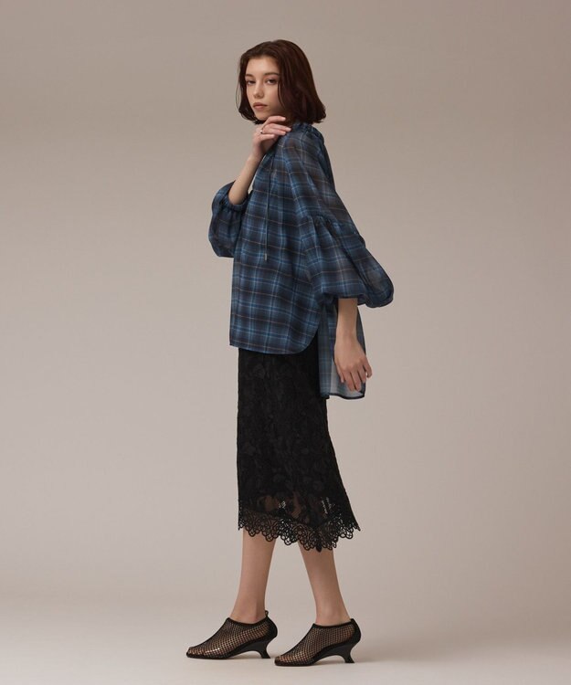 GRACE CONTINENTAL フロッキーレーススカート ブラック