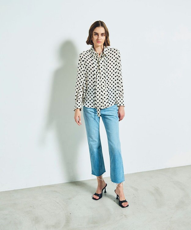 GRACE CONTINENTAL ドットプリントボウタイブラウス キナリ