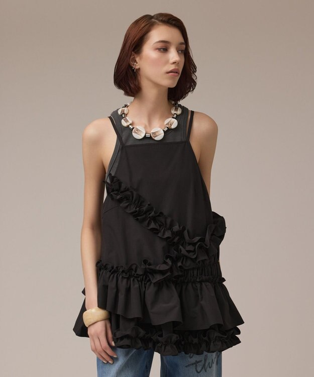 GRACE CONTINENTAL フリルキャミソール ブラック