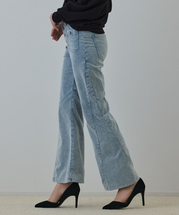 GRACE CONTINENTAL コーデュロイフレアパンツ ブルー