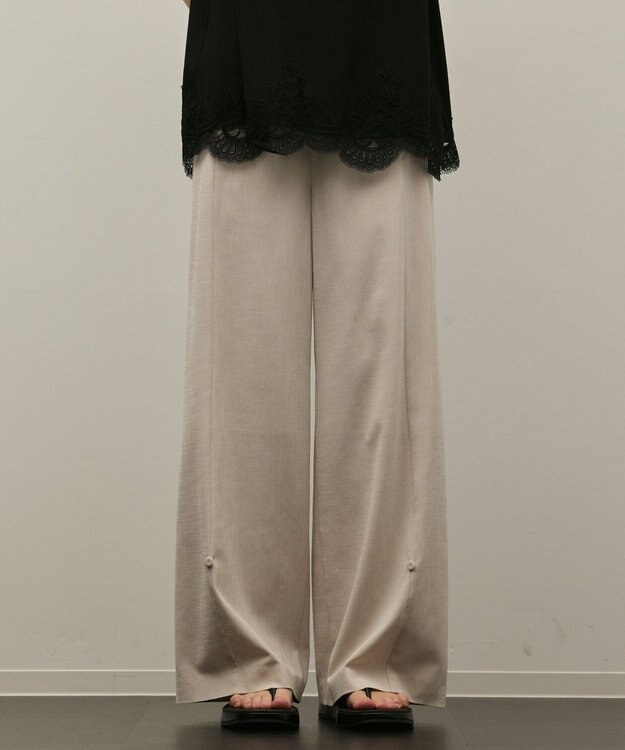 GRACE CONTINENTAL トリアセサイドラインパンツ ベージュ