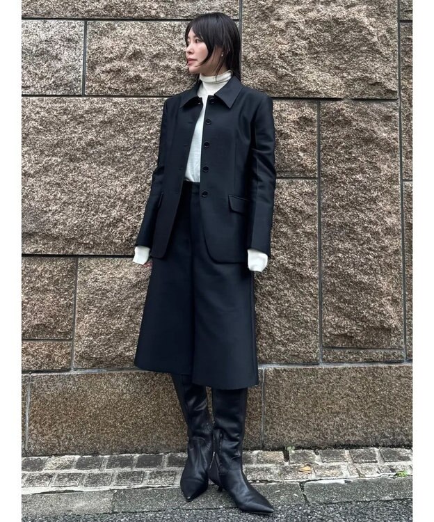 GRACE CONTINENTAL ウールシルクジャケット ブラック