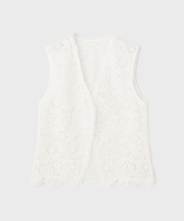 GRACE CONTINENTAL レース刺繍ベスト ホワイト