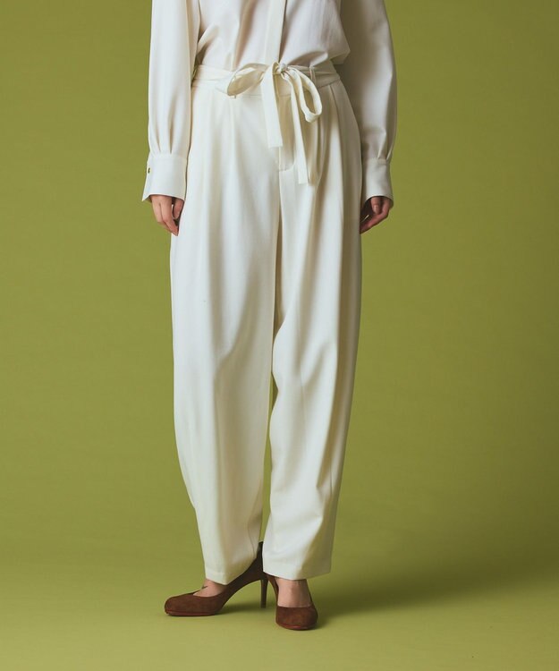 GRACE CONTINENTAL ウールワイドレッグパンツ キナリ