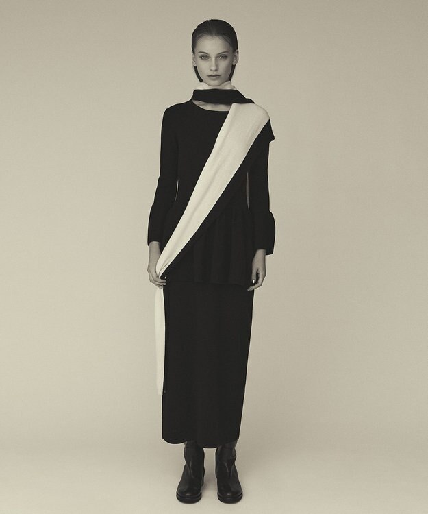 GRACE CONTINENTAL カシミヤバイカラーストール キナリ