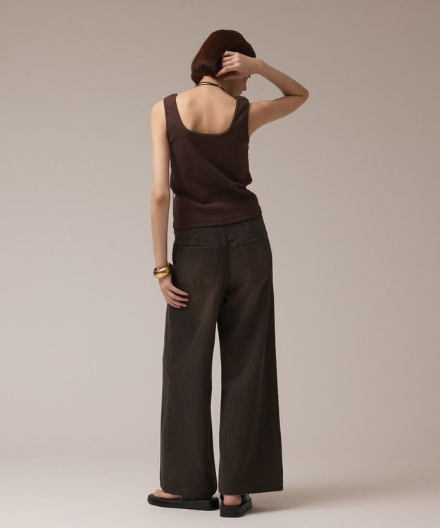 GRACE CONTINENTAL バギーデニムパンツ ブラウン