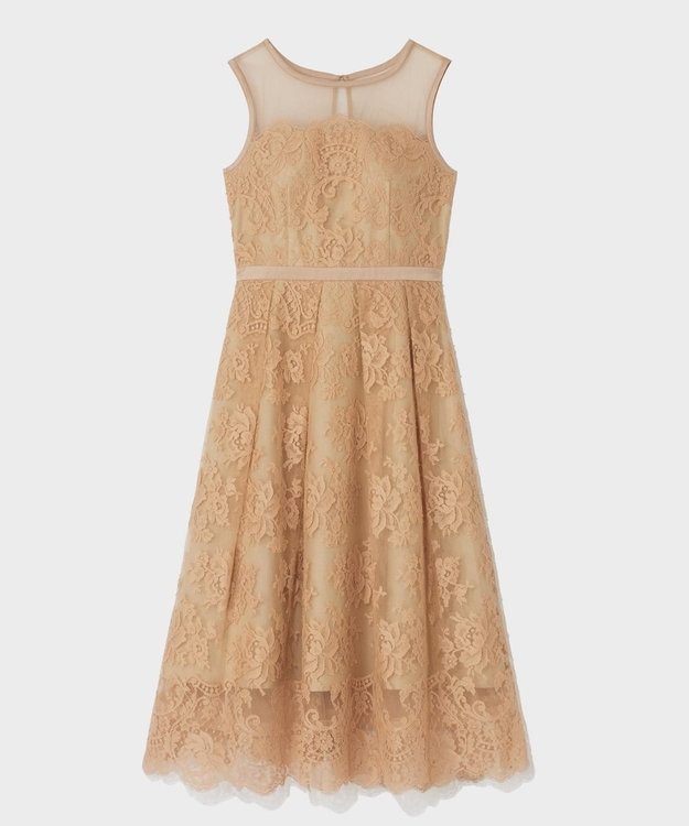 GRACE CONTINENTAL リバーレースドレス ベージュ