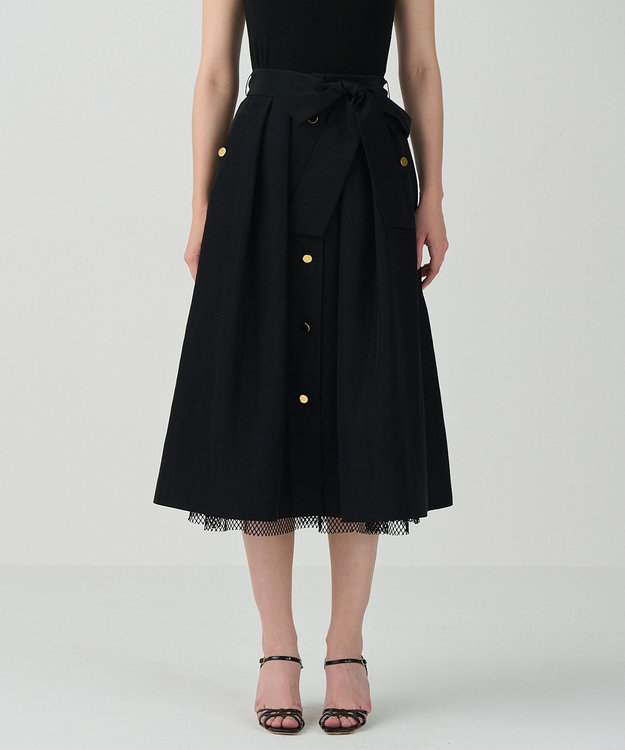 GRACE CONTINENTAL レイヤードタックスカート ブラック