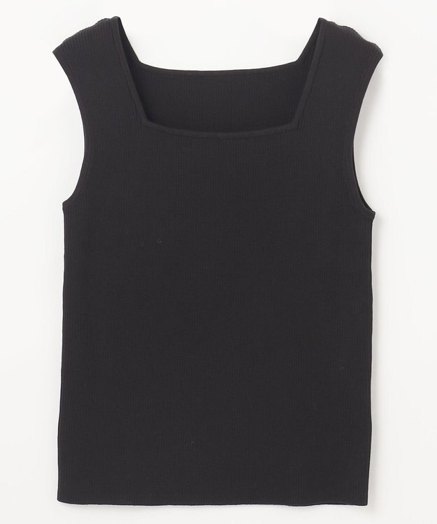 GRACE CONTINENTAL スクエアリブニットトップ ブラック