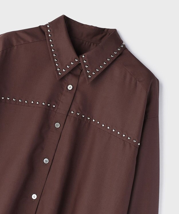 GRACE CONTINENTAL メタルホットフィットシャツ ブラウン