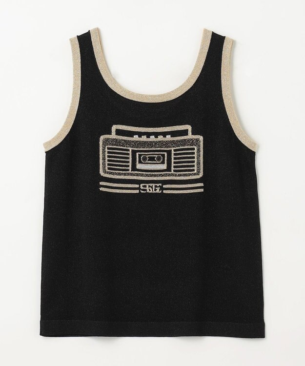 GRACE CONTINENTAL ラメニットノースリーブ ブラック