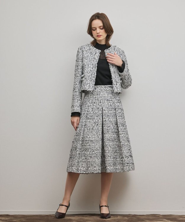 GRACE CONTINENTAL ミックスツイードジャケット ブラック