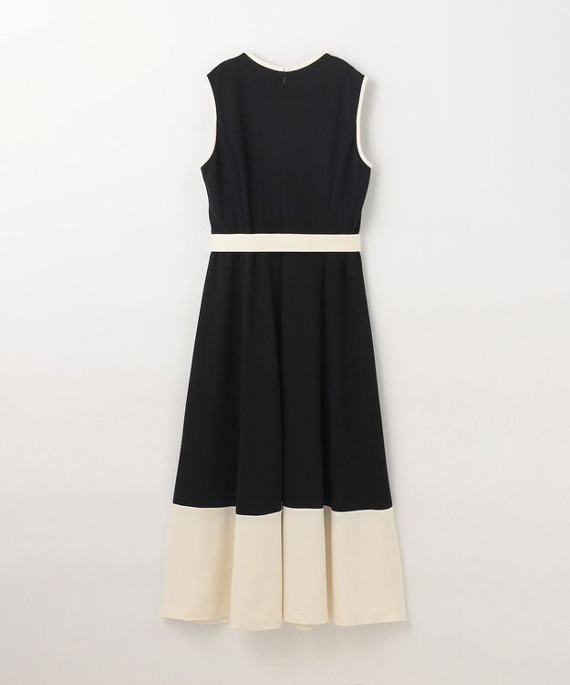 GRACE CONTINENTAL 配色ポンチフレアワンピース ブラック