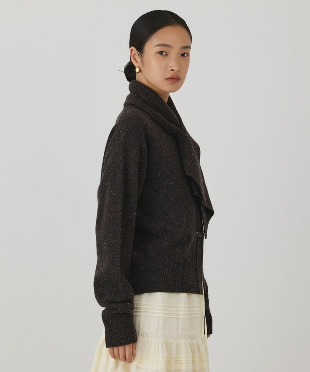 GRACE CONTINENTAL ネップニットカーディガン ブラウン