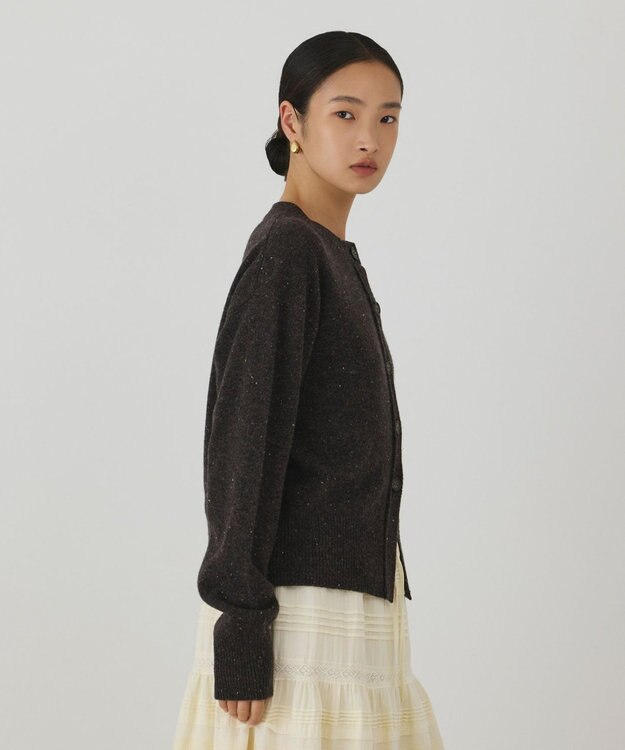 GRACE CONTINENTAL ネップニットカーディガン ブラウン