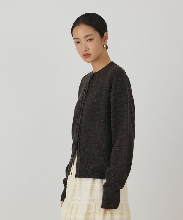 GRACE CONTINENTAL ネップニットカーディガン ブラウン