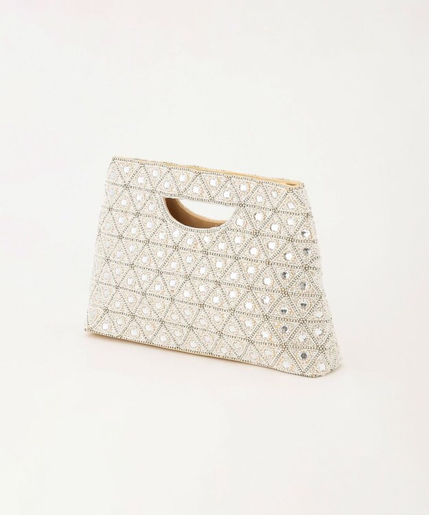 GRACE CONTINENTAL ビーズ刺繍バッグ ベージュ