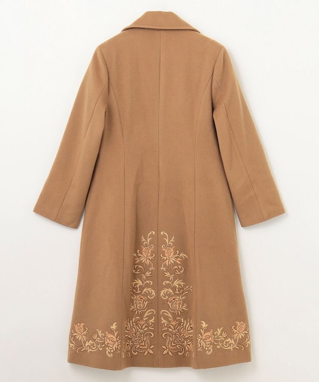 GRACE CONTINENTAL 刺繍ウールコート キャメル