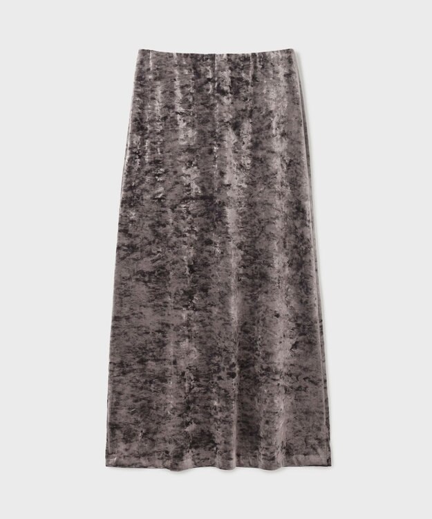 GRACE CONTINENTAL クラッシュベロアロングスカート チャコール