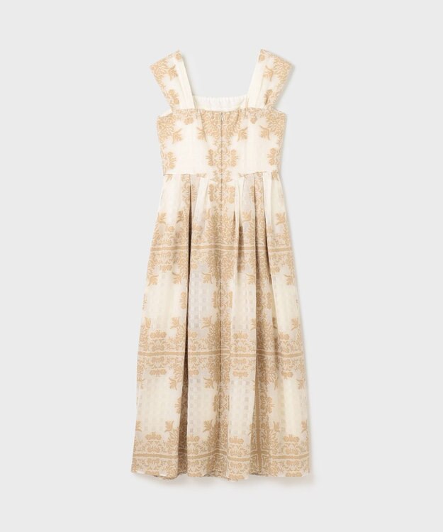 GRACE CONTINENTAL フレームジャガードドレス ベージュ