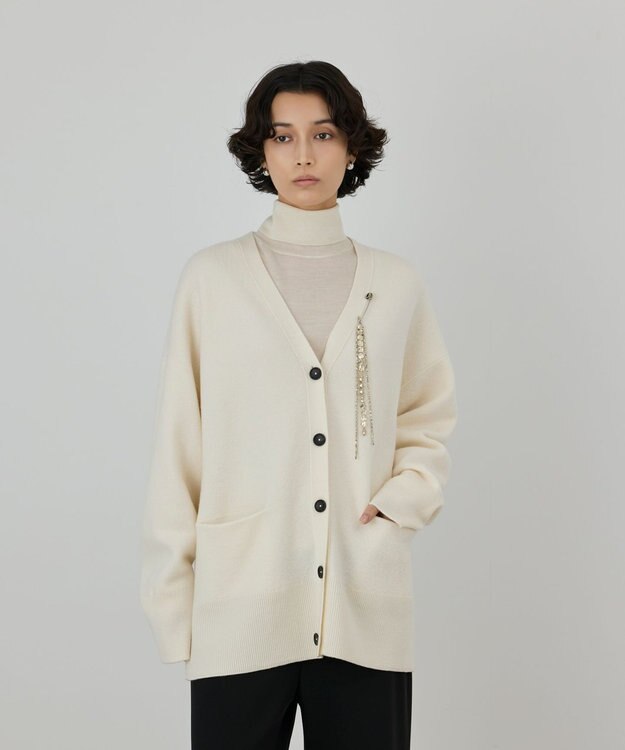 GRACE CONTINENTAL 圧縮ニットカーディガン キナリ