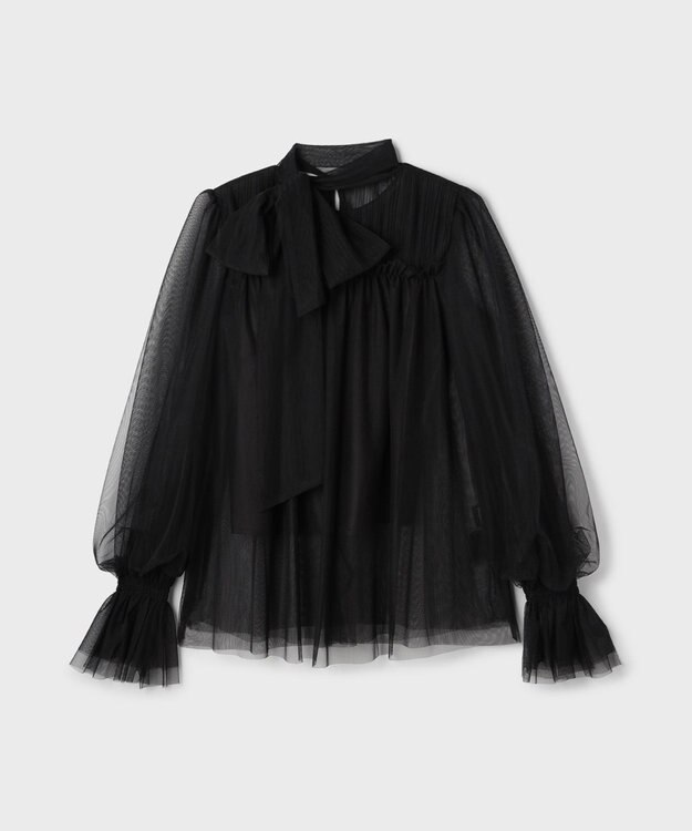 GRACE CONTINENTAL チュールタイブラウス ブラック