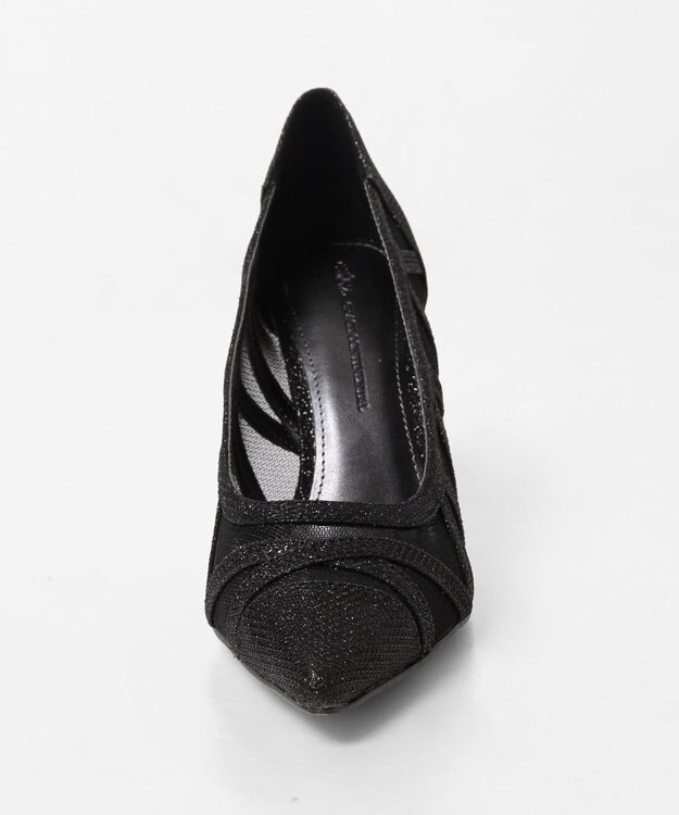 GRACE CONTINENTAL ラインパターンパンプス ブラック