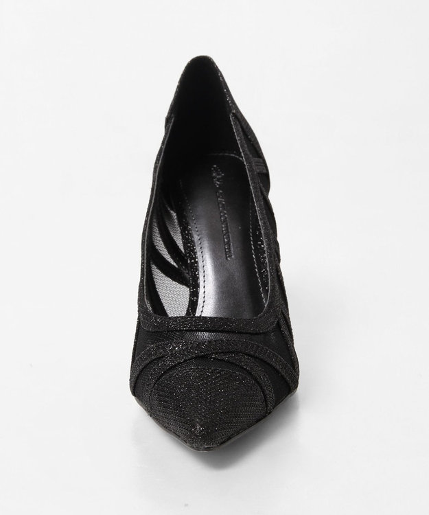 GRACE CONTINENTAL ラインパターンパンプス ブラック