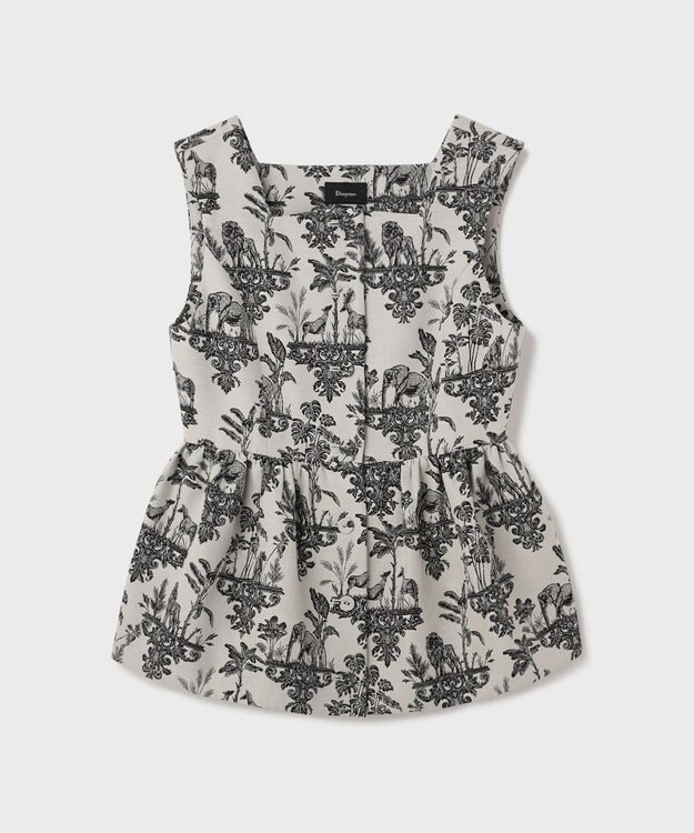 GRACE CONTINENTAL アニマルジャガードペプラムベスト キナリ