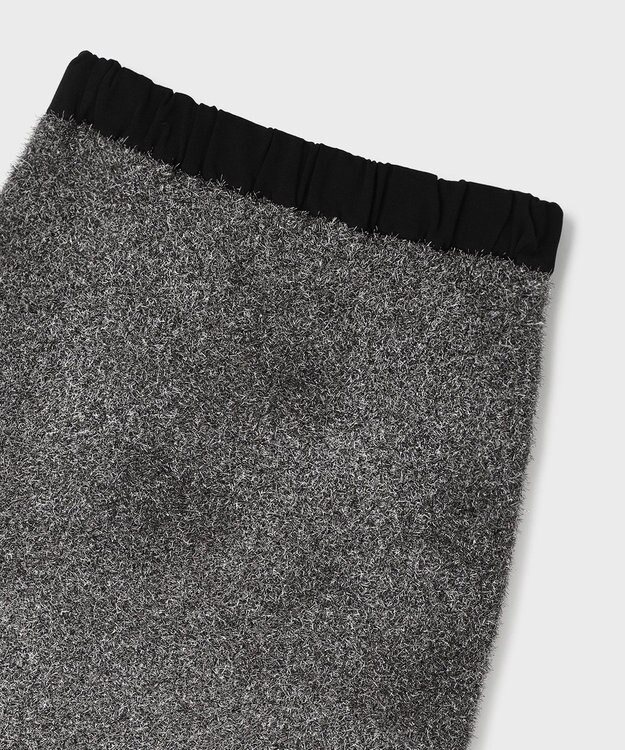 GRACE CONTINENTAL フェザーヤーンシャイニースカート シルバー