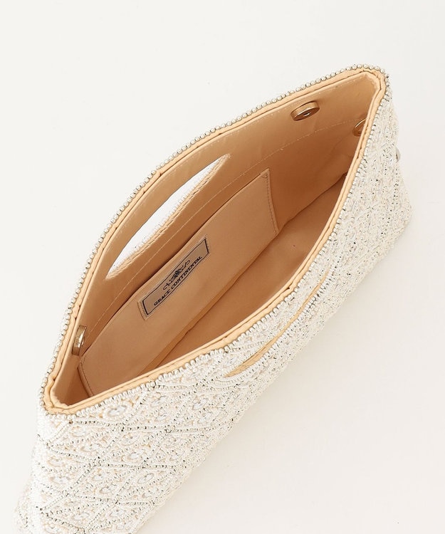 GRACE CONTINENTAL ビーズ刺繍バッグ ベージュ