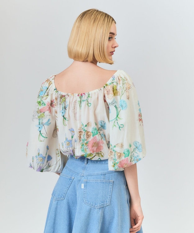 GRACE CONTINENTAL ボタニカルドレープブラウス キナリ