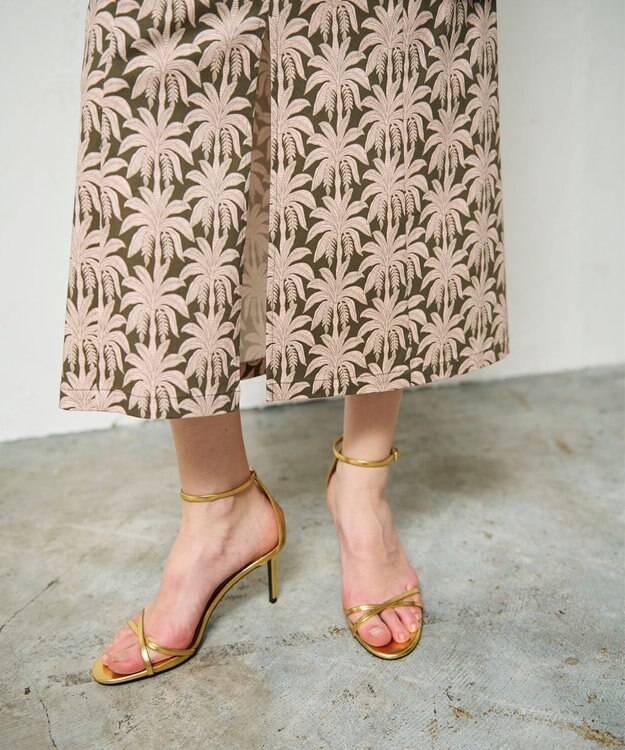 GRACE CONTINENTAL パームモチーフカーゴスカート カーキ