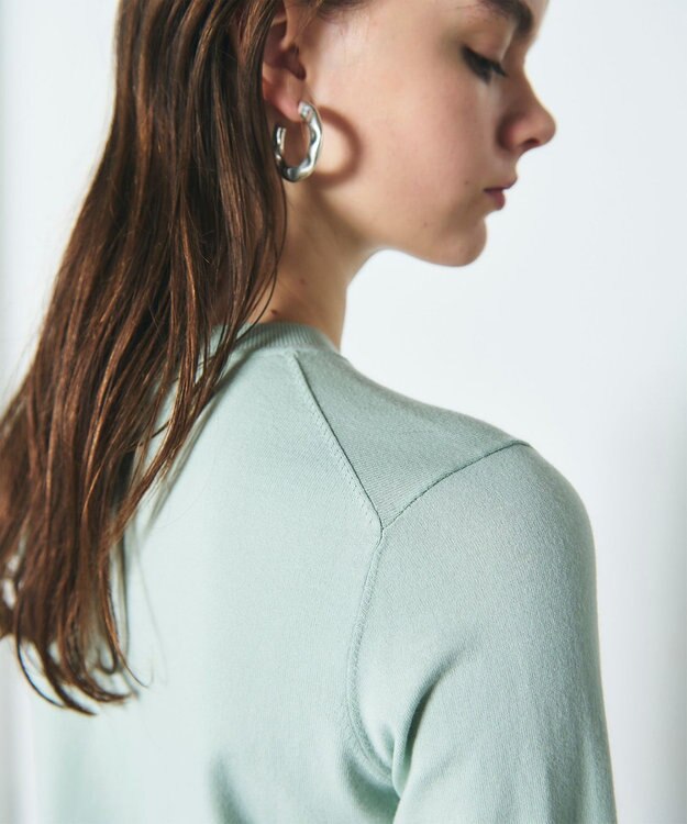 GRACE CONTINENTAL クルーニットカーディガン ライトグリーン