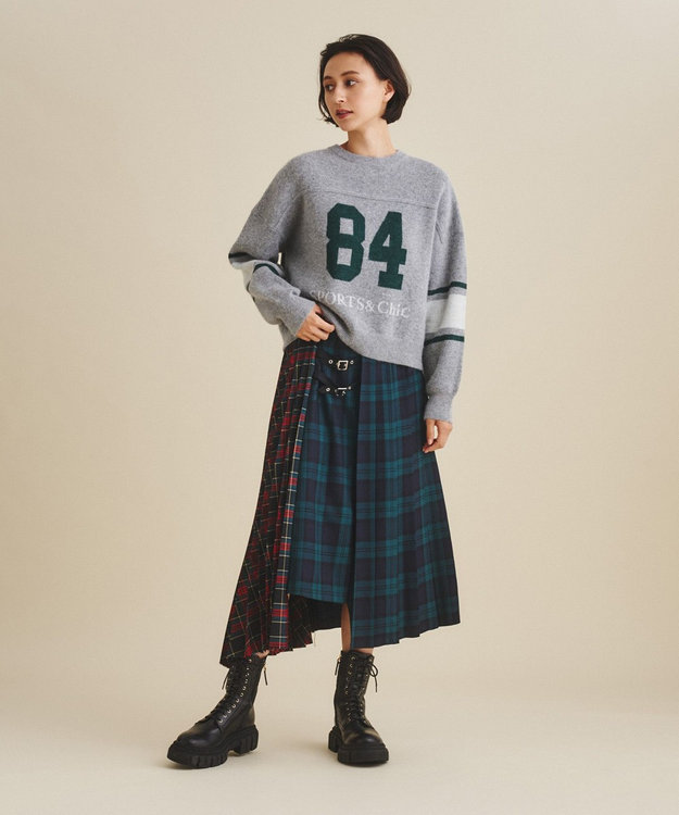 R353/美品 23AW ENFOLD タックショートニット 38 M グレー R353/美品 23AW ENFOLD タックショートニット 38 M グレー ENFOLD