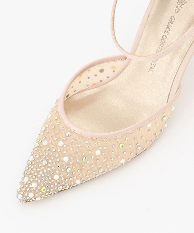 GRACE CONTINENTAL グラデラインストーンパンプス ベージュ