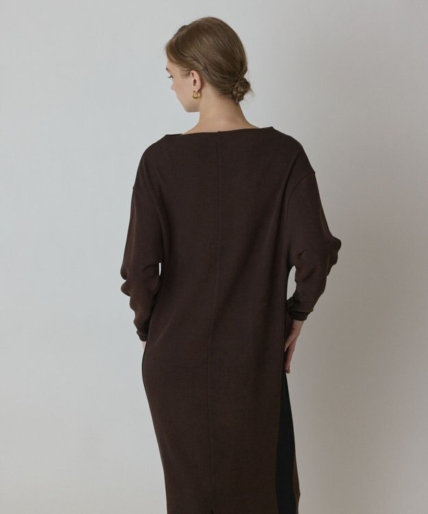 GRACE CONTINENTAL バイカラーカットワンピース ブラウン