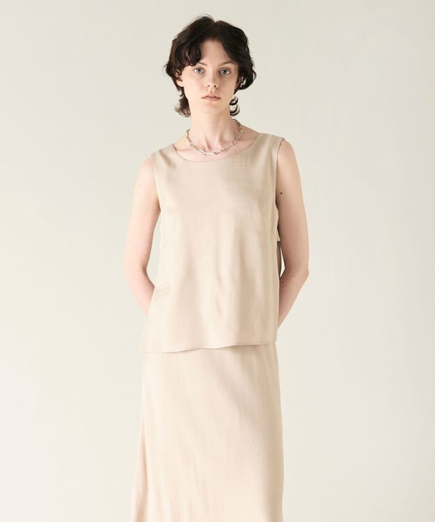 GRACE CONTINENTAL キュプラサテントップ ベージュ