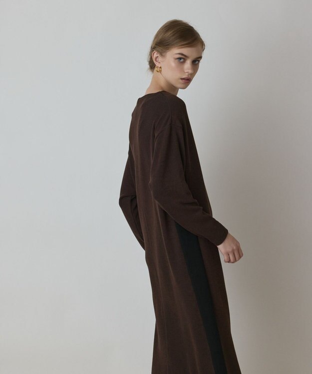 GRACE CONTINENTAL バイカラーカットワンピース ブラウン