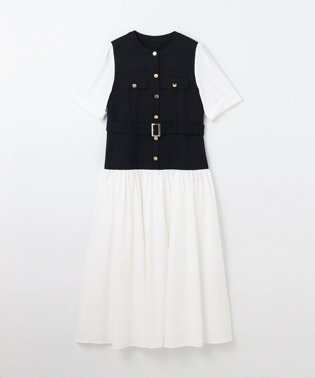 GRACE CONTINENTAL レイヤードコンビワンピース ブラック