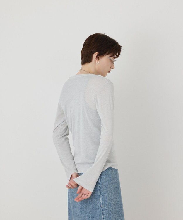 GRACE CONTINENTAL ラメクルーカットトップ ホワイト