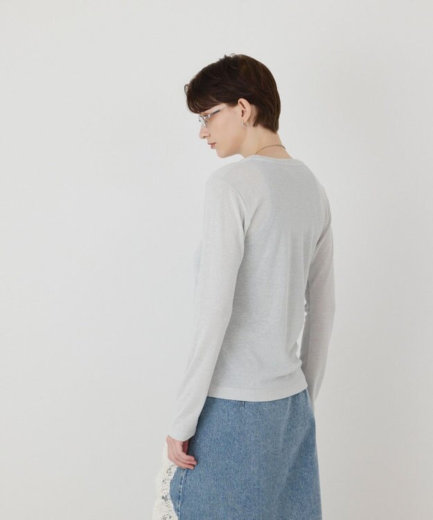 GRACE CONTINENTAL ラメクルーカットトップ ホワイト