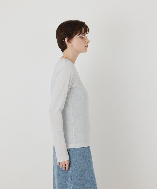 GRACE CONTINENTAL ラメクルーカットトップ ホワイト