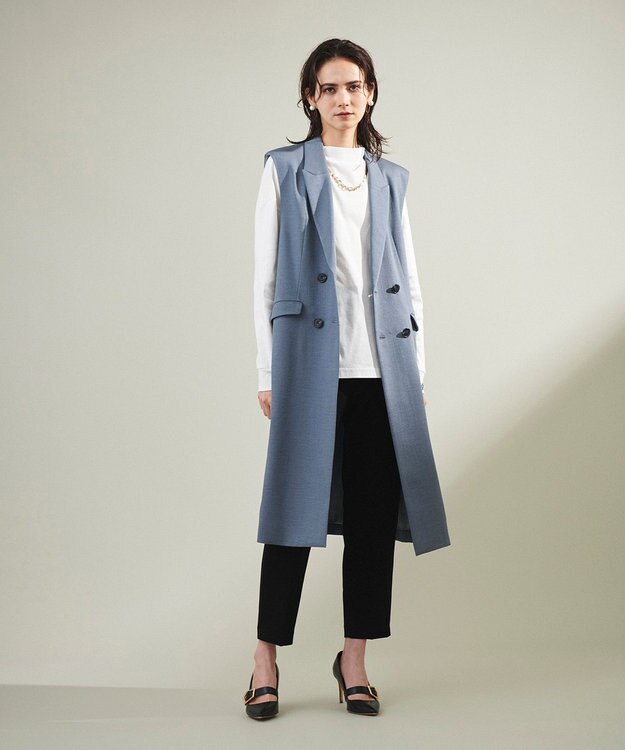 【美品✨】グレースコンチネンタル テーラードロングジレコート ダイアグラム テーラードロングジレコート / GRACE CONTINENTAL | GRACE