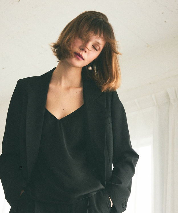 GRACE CONTINENTAL サテンキャミソール ブラック