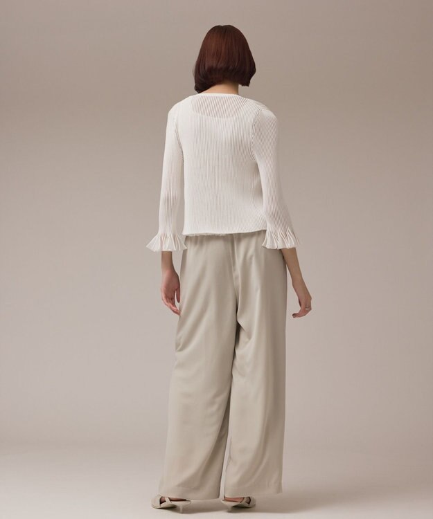 GRACE CONTINENTAL シアーフリルニットカーディガン ホワイト