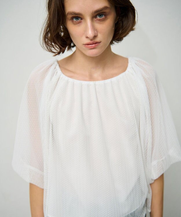 GRACE CONTINENTAL レイヤードチュールトップ ホワイト