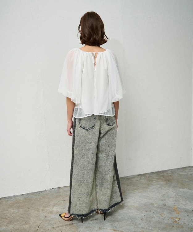 GRACE CONTINENTAL レイヤードチュールトップ ホワイト