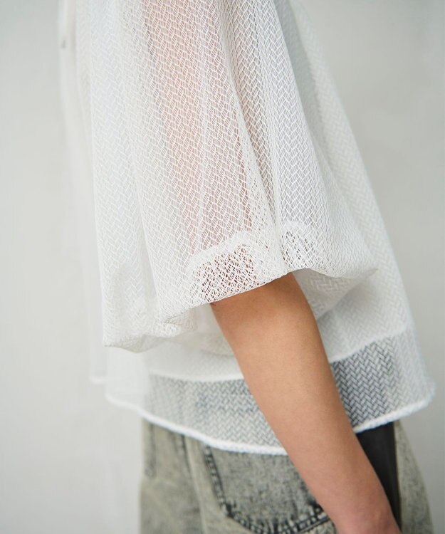 GRACE CONTINENTAL レイヤードチュールトップ ホワイト