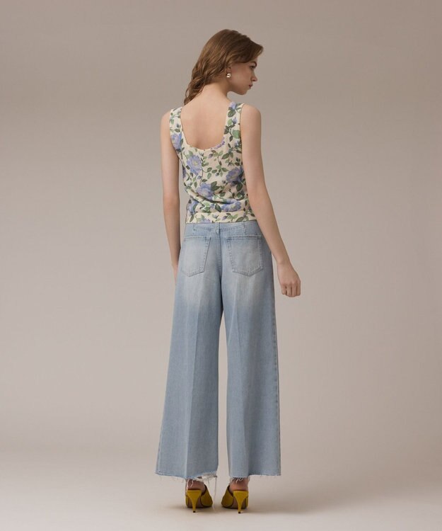 GRACE CONTINENTAL ローズプリントニットトップ キナリ